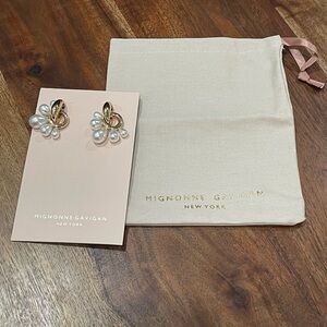 Mignonne Gavigan Gold and White Pearl Earrings